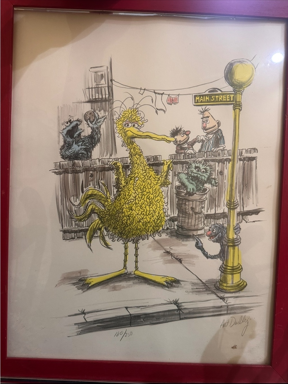 Original Art Dudley Sesame Street Big Bird & Friends Signed Lithograph 180/250